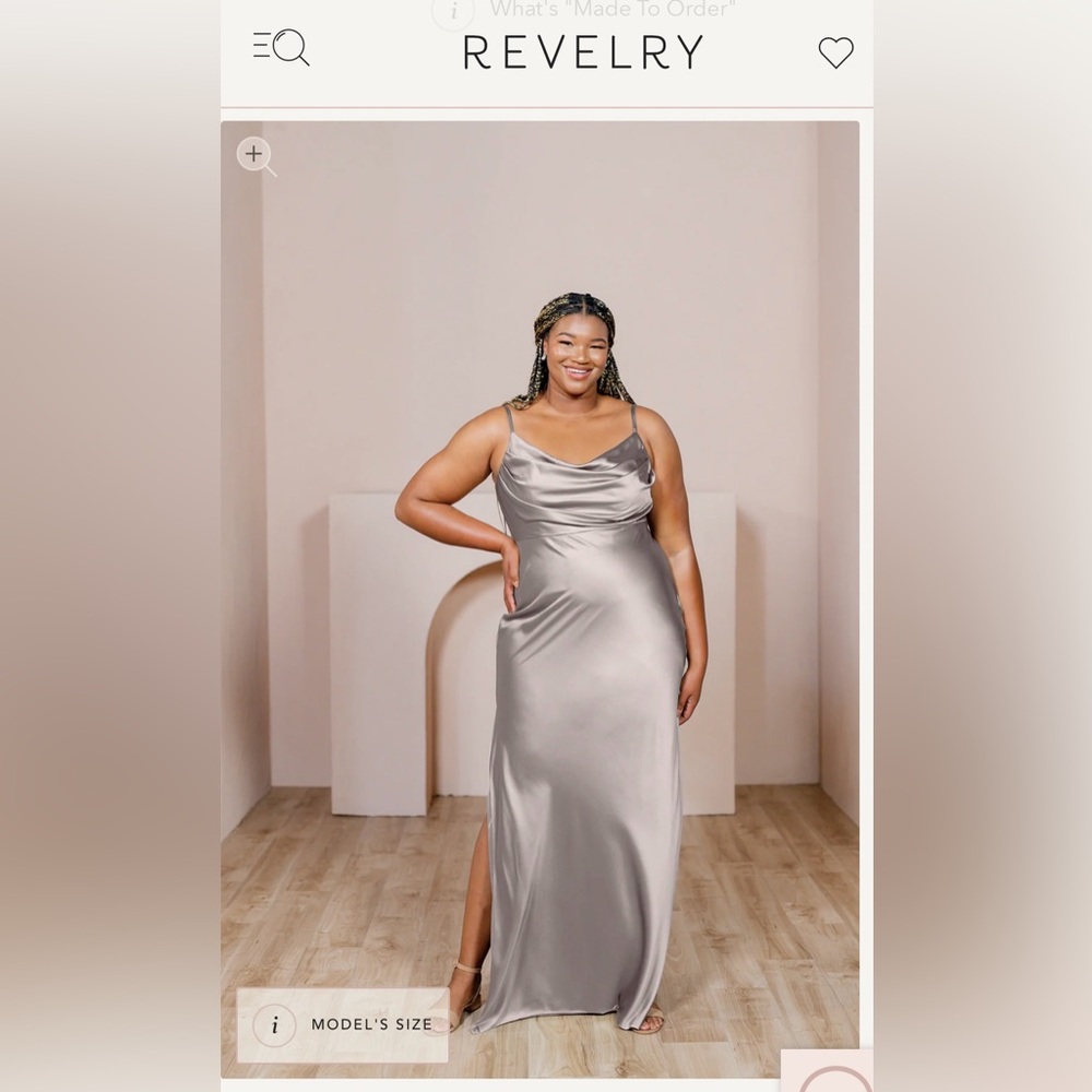 Revelry, Taupe Skye style Bridesmaid Dress. Worn once for a wedding.
